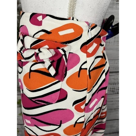 Grace Elements Skirt 8 Pink Orange Flip Flops Summer Beach Knee Modest Stretch - Picture 7 of 10